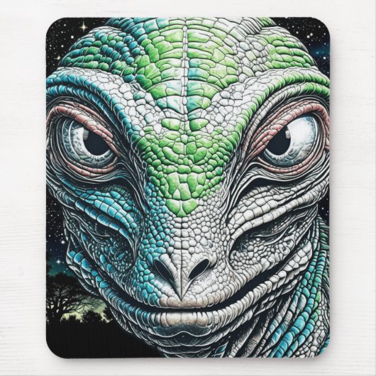 Reptilian Lizard Man Alien Extraterrestrial wird Mousepad (Vorne)