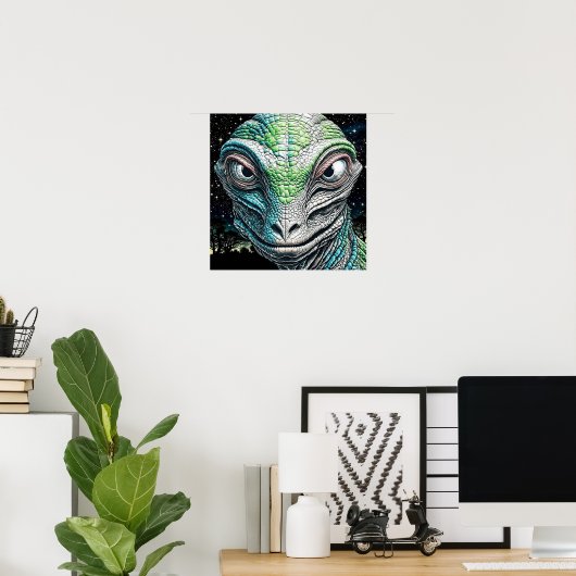 Reptilian Lizard Man Alien Extraterrestrial wird Poster (Heimbüro)