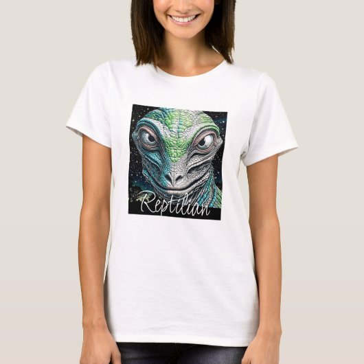 Reptilian Lizard Man Alien Extraterrestrial wird T-Shirt (Vorderseite)
