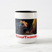 Reptilianer KI-Künstler von Ruben Taino Zweifarbige Tasse (Mittel)