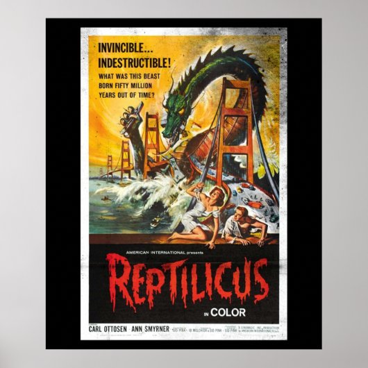 Reptilicus Monster Vintager Film Poster (Vorne)