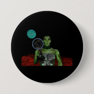 Reptilien-Außerirdischen Button