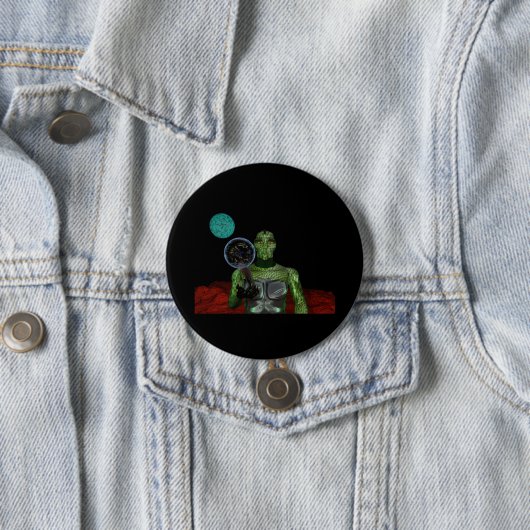 Reptilien-Außerirdischen Button (Beispiel)