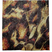 Reptilien der Haut mit gelblichen und dunklen Flec Duschvorhang (Vorderseite)