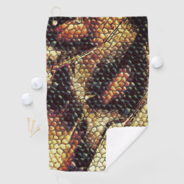 Reptilien der Haut mit gelblichen und dunklen Flec Golfhandtuch