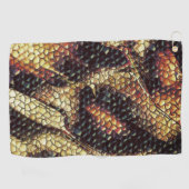 Reptilien der Haut mit gelblichen und dunklen Flec Golfhandtuch (Horizontal)