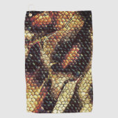 Reptilien der Haut mit gelblichen und dunklen Flec Golfhandtuch (Vorderseite)