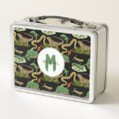 Reptilien, Eidechsen und Amphibien Monogramm der K Metall Brotdose (Rückseite)