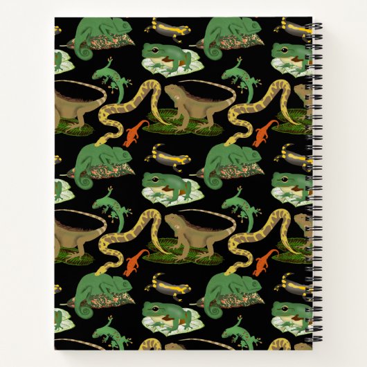 Reptilien, Eidechsen und Amphibien Monogramm der K Notizblock (Rückseite)