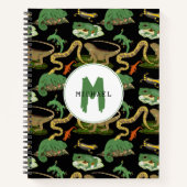 Reptilien, Eidechsen und Amphibien Monogramm der K Notizblock (Vorderseite)