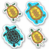 Reptilien Gelbe Schildkrötenform Aufkleber (Vorderseite)