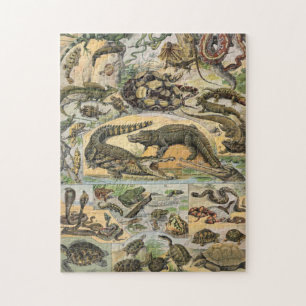 Reptilien-Illustration von Adolphe Millot Puzzle