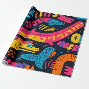 Reptilien in lebhaften Farben Geschenkpapier