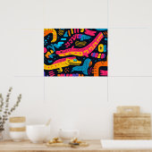 Reptilien in lebhaften Farben Poster (Küche)