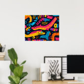 Reptilien in lebhaften Farben Poster (Heimbüro)