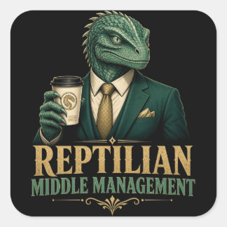 Reptilien-Mittelstands-Sticker Quadratischer Aufkleber