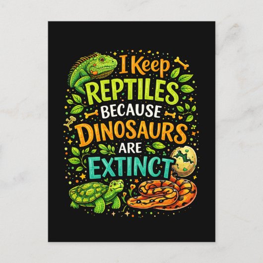 Reptilien regieren postkarte (Vorderseite)