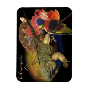 Reptilien und Vögel aus Indianapolis Zoo Magnet