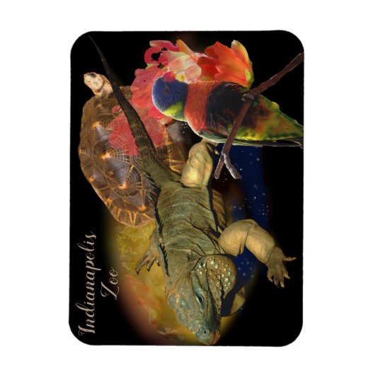 Reptilien und Vögel aus Indianapolis Zoo Magnet (Vertikal)