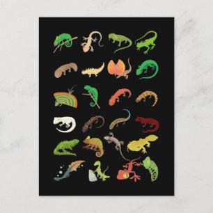 Reptilienarten Süßer Gecko Echse Postkarte