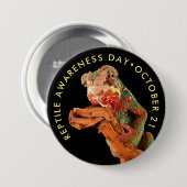 Reptilienbewusstsein Tag, Chamäleon Button (Vorne & Hinten)