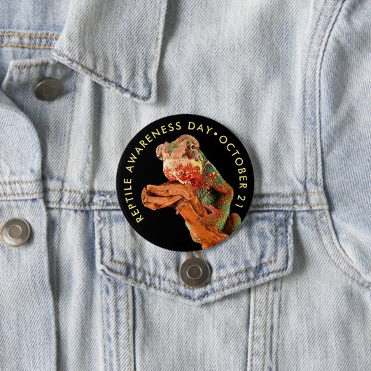 Reptilienbewusstsein Tag, Chamäleon Button (Beispiel)