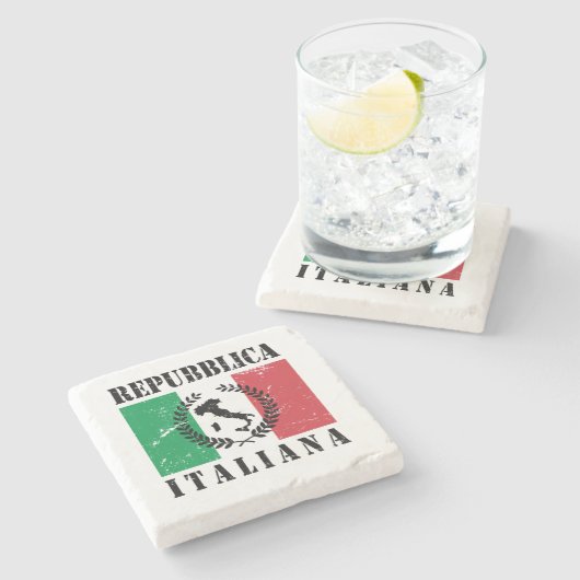 Repubblica Italiana Steinuntersetzer (Seitenansicht)