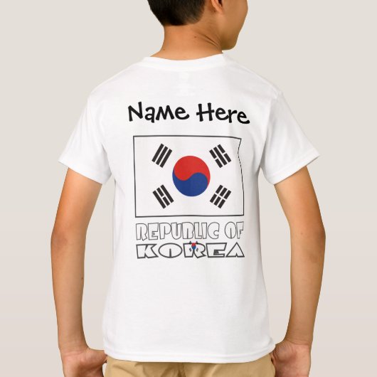 Republic of Korea and South Korean Flag Your Name T-Shirt (Rückseite)