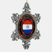 Republic of Paraguay Schneeflocken Zinn-Ornament (Links)