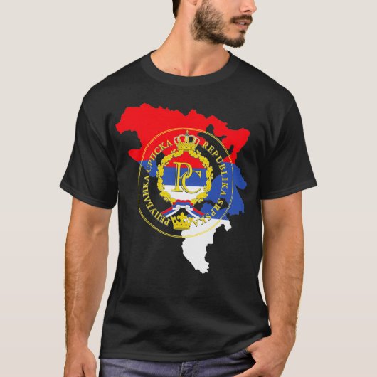 Republic Srpska RS Mapa Emblem Grb Banja Luka Srps T-Shirt (Vorderseite)
