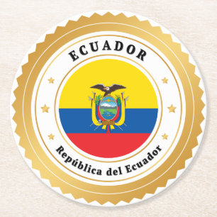 República del Ecuador Runder Pappuntersetzer