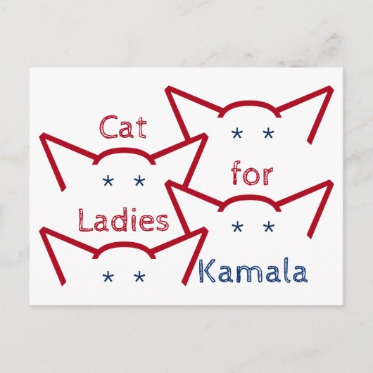Republican Cat Ladys for Kamala Harris Ears ASCII Postkarte (Vorderseite)
