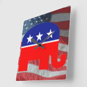 republican elephant clock quadratische wanduhr (Winkel)