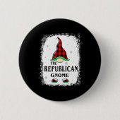 Republican Gnome Buffalo Plaid Matching Family Xma Button (Vorderseite)