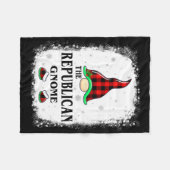 Republican Gnome Buffalo Plaid Matching Family Xma Fleecedecke (Vorderseite (Horizontal))