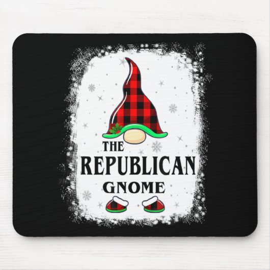 Republican Gnome Buffalo Plaid Matching Family Xma Mousepad (Vorne)