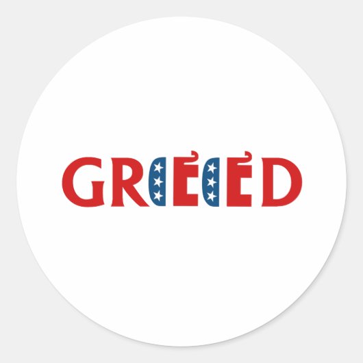 REPUBLICAN GREED RUNDER AUFKLEBER (Vorderseite)