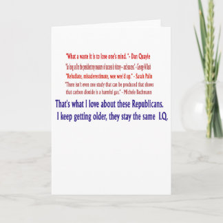 Republican I.Q. Greeting Card Karte