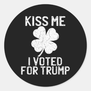 Republican St Patricks Day Shirt Kiss Me I votiert Runder Aufkleber