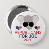Republicans for Joe 2020 Elephant Button (Vorne & Hinten)