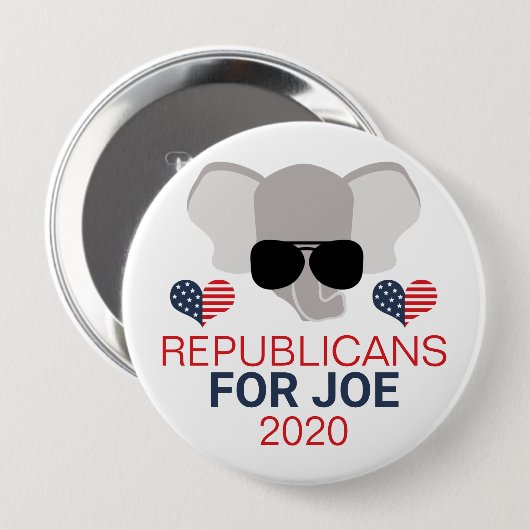 Republicans for Joe 2020 Elephant Button (Vorne & Hinten)