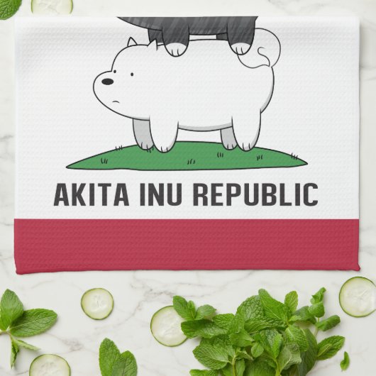 Republik Akitas Inu Geschirrtuch (Gefaltet)