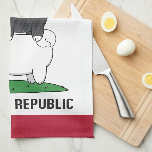 Republik Akitas Inu Geschirrtuch (Viertel Falte)