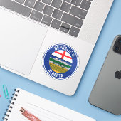 Republik Alberta WEXIT Aufkleber (Laptop mit iPhone)