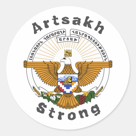 Republik Artsakh Strong Classic Round Sticker (Vorderseite)