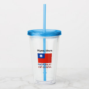 Republik China Taiwan-Flagge Personalisiert  Acryltrinkbecher