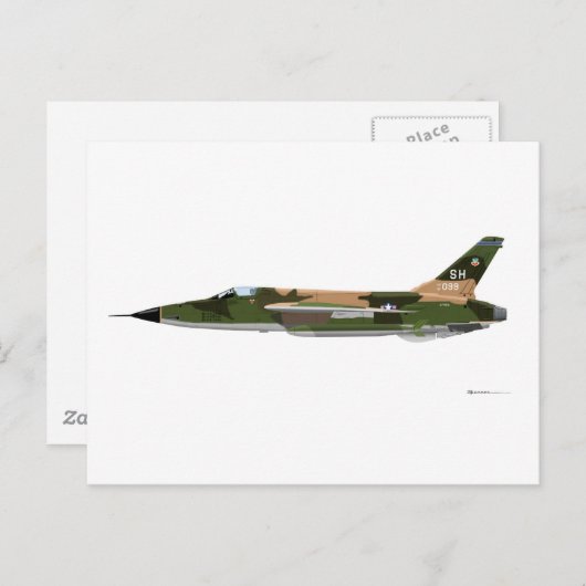 Republik F-105 ThunderChief Postkarte (Vorne/Hinten)