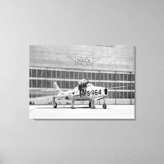 Republik F-84F auf dem Ramp am Moffett Field Leinwanddruck (Vorderseite)