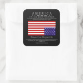 Republik gerettet quadratischer aufkleber (Tasche)