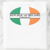 Republik Irland 1922 Irische Flagge Ovaler Aufkleber (Tasche)